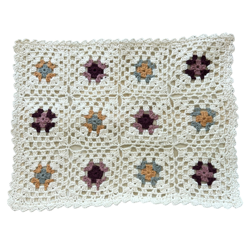 ZaraHome Crochet Pillow Cover 12x15.5 in Sunflower Granny Square Granny Chic